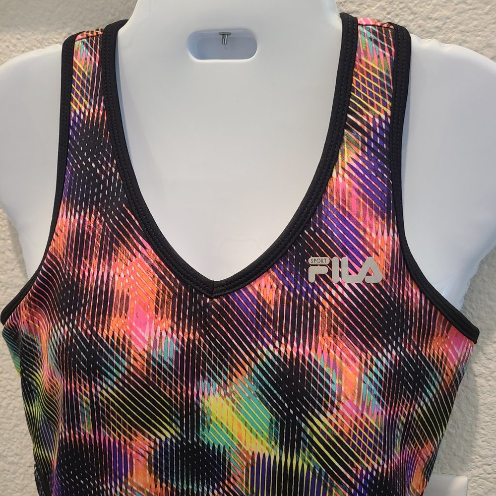 Fila women's athletic racerback workout tank top pink multi color size small - Picture 3 of 8